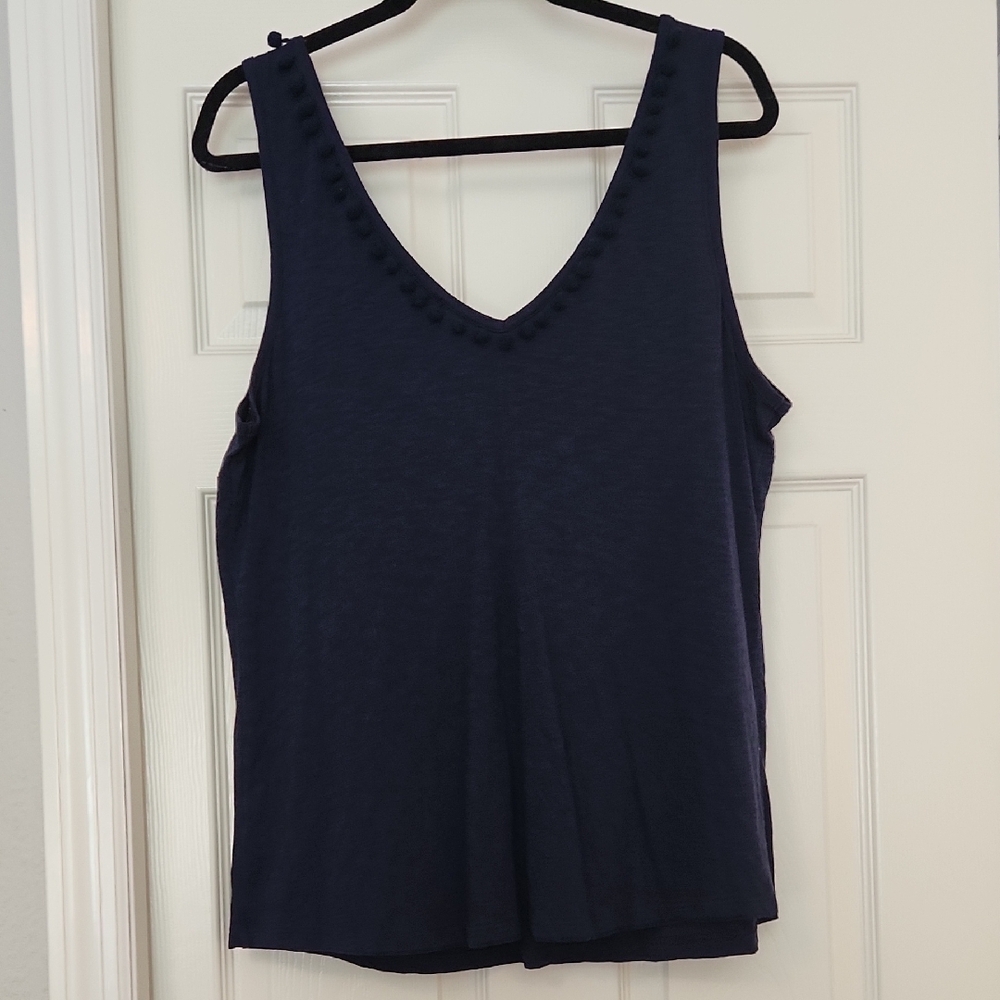 Lilly Pulitzer Navy Pom-Pom Tank Top - Picture 5 of 8